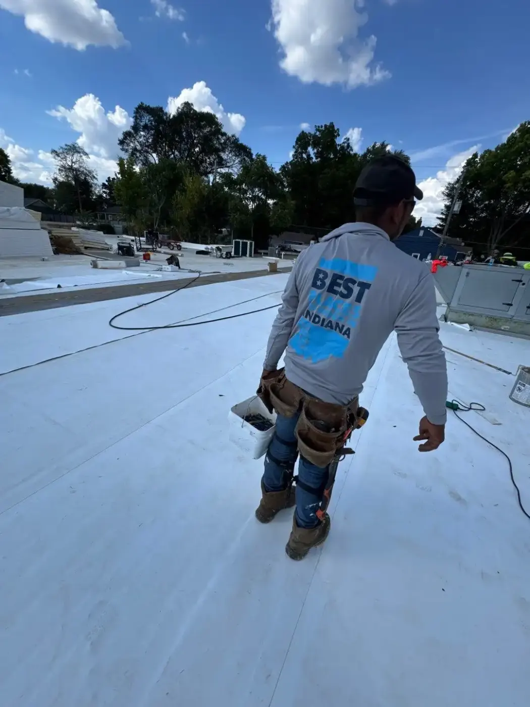 Commercial roof inspection documented in Selma